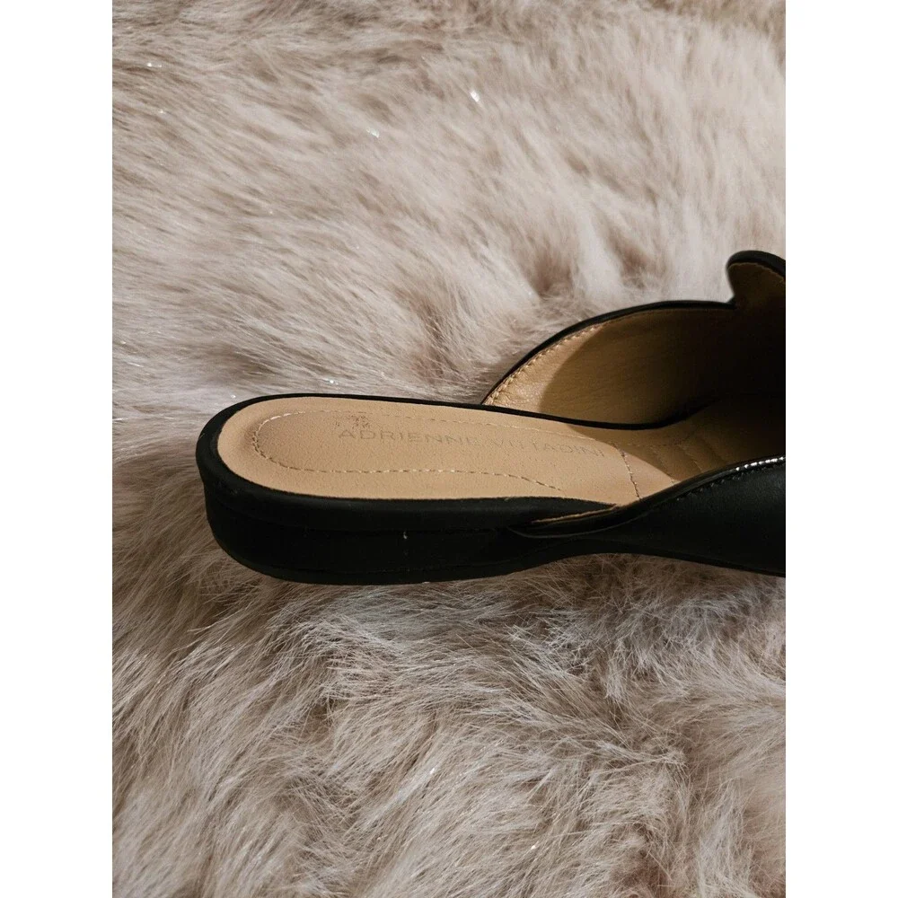 Adrienne Vittadini Saige Black Slip On Tassel Loafer Mule Sz 7.5 Still Online
